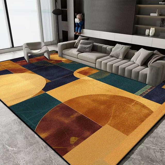 Karpetti Kurzflor Samtteppich in Multicolour, Waschbare Wohnzimmerteppiche im modernen Floral-Design, B/T: 200 x 230 cm - Bild 1
