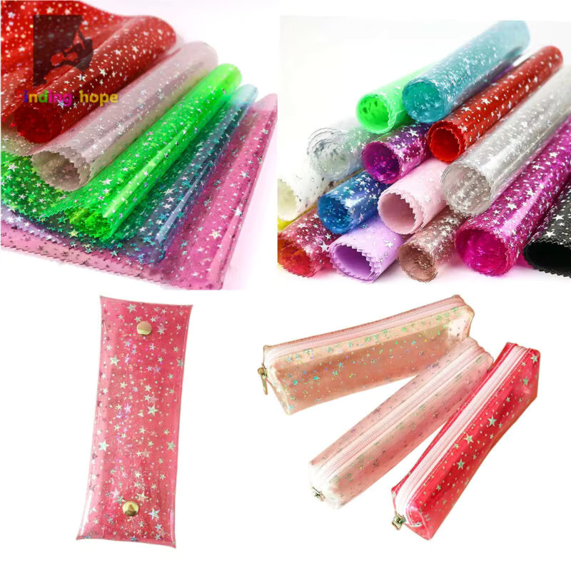 Findohope PVC Vinyl Sterne Stoffbahnen in Transparent, Weiß und Multicolour, schillerndes Hologramm-Material für DIY-Handwerk und Dekoration - Bild 3