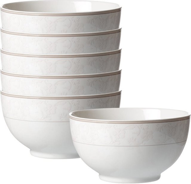 Ritzenhoff & Breker Müslischalen Isabella aus Porzellan, Weiß, Floral, 6er Set, Durchmesser: 15 cm - Bild 1