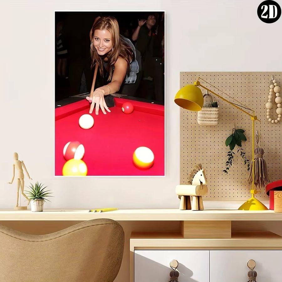 CIFBUY Wandkunst aus Stoff mit Frauen Pool Spieler Motiv im klassischen Stil, Multicolor, Rechteckig - Bild 2