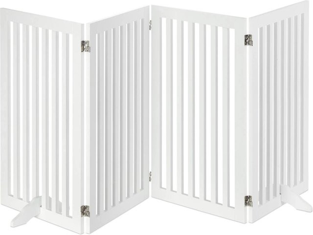 Verstellbares Absperrgitter aus MDF von Relaxdays in Weiß, B: 204,5 cm, H: 91,5 cm - Bild 1