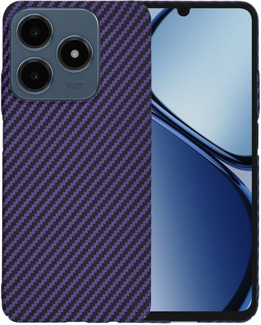 Techsuit Carbonite FiberShell Schutzhülle für Realme C63 und Realme C61 in Lila - Bild 1