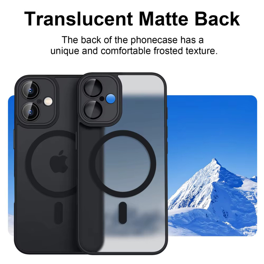 Transluzente Magnetische Matte Hülle für Apple iPhone 11 bis 17 Pro Max mit MagSafe Kompatibilität in Schwarz - Bild 4
