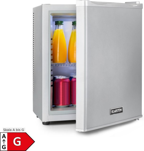 Klarstein Happy Hour Minibar Thermoelektrisch in Silber mit LED-Licht und Glastür - Bild 1