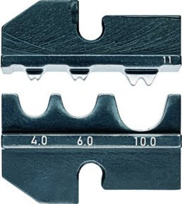 Knipex Crimpeinsatz für unisolierte Kabelschuhe und Quetsch-, Stoß- sowie Pressverbinder in Schwarz, Kapazität 4/6/10 mm² (AWG 7/10/11) - Bild 1