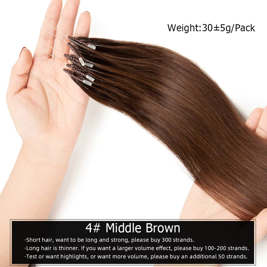 Luxy Beauty 8D Micro Bead Haarverlängerungen Echthaar, Microlink - Bild 4