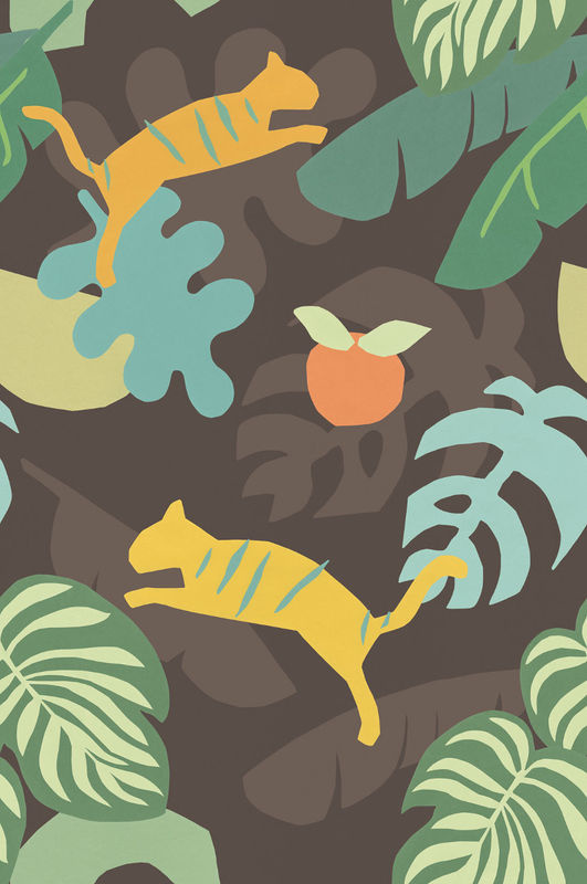 Eijffinger Wallpaper Tigers 399122 Non-Woven Tapete für Kinder in Braun - Bild 3