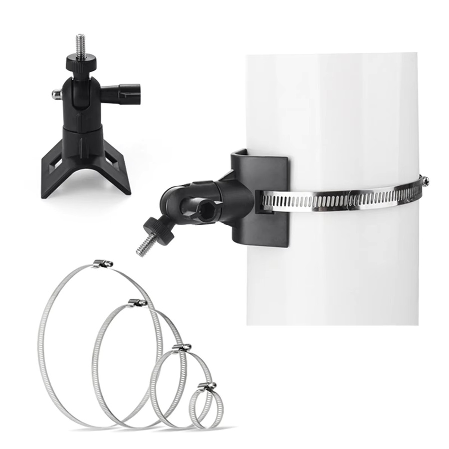Verstellbare Edelstahl-Schlauchklemme als Rohrstangen-Halterung für Blink Outdoor 3. Generation, Blink XT, XT2 und Outdoor 4 4. Generation in Schwarz oder Silber - Bild 2