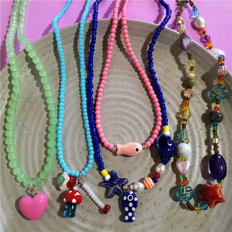 imixlot Halskette, Keramik, Perle, Damen - Bild 2