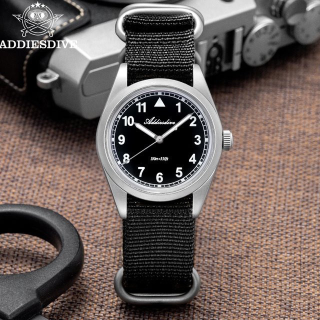 ADDIESDIVE Armbanduhr, Quarz, Edelstahl, 36 mm, Herren, Schwarz - Bild 1
