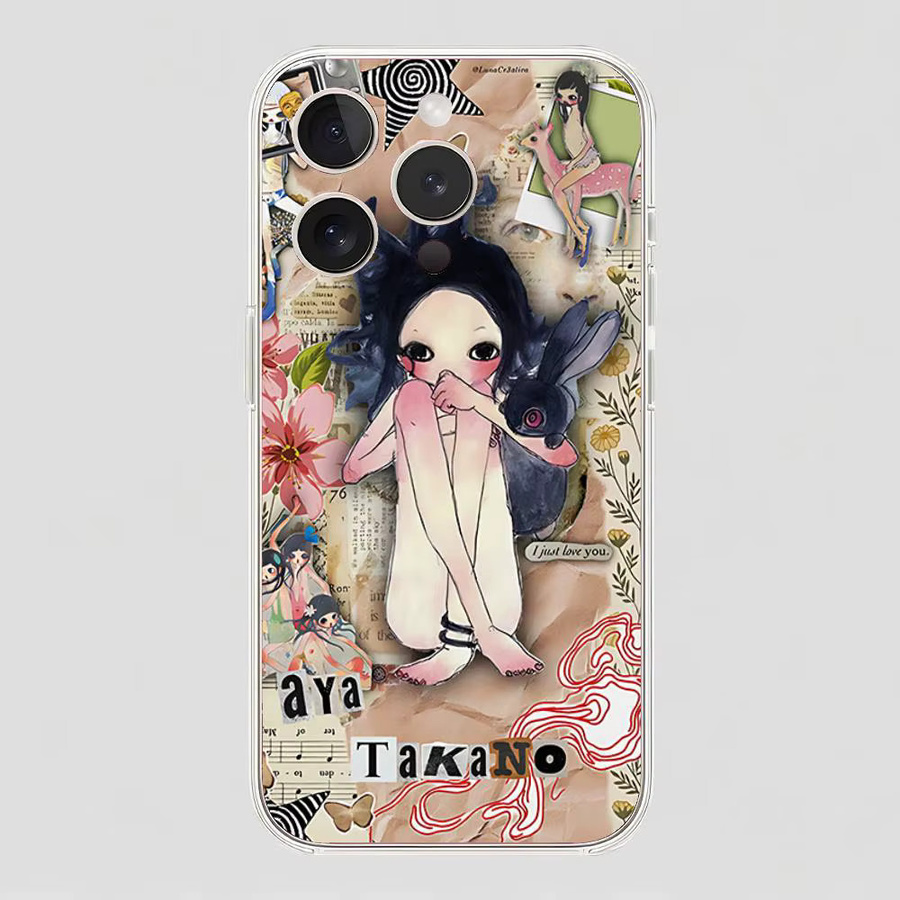 Aya Takano Japanische Maler Handyhülle für Apple iPhone 11 bis 17 Pro Max Mini, transparente Stoßfänger-Abdeckung in Multicolour - Bild 5