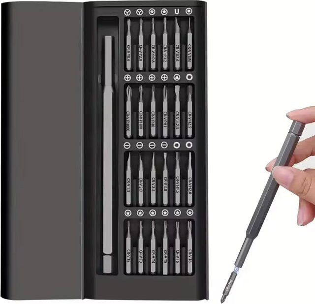 Galacok 25 in 1 Präzisions-Schraubendreher-Set mit 24 Mini-Bits für Handy und PC, magnetisch - Bild 1