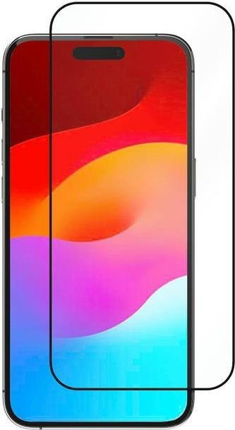eSTUFF Displayschutz aus gehärtetem Glas für Apple iPhone 15 Pro, 50er Pack, Schwarz und Transparent, kratzresistent und splitterfrei - Bild 1