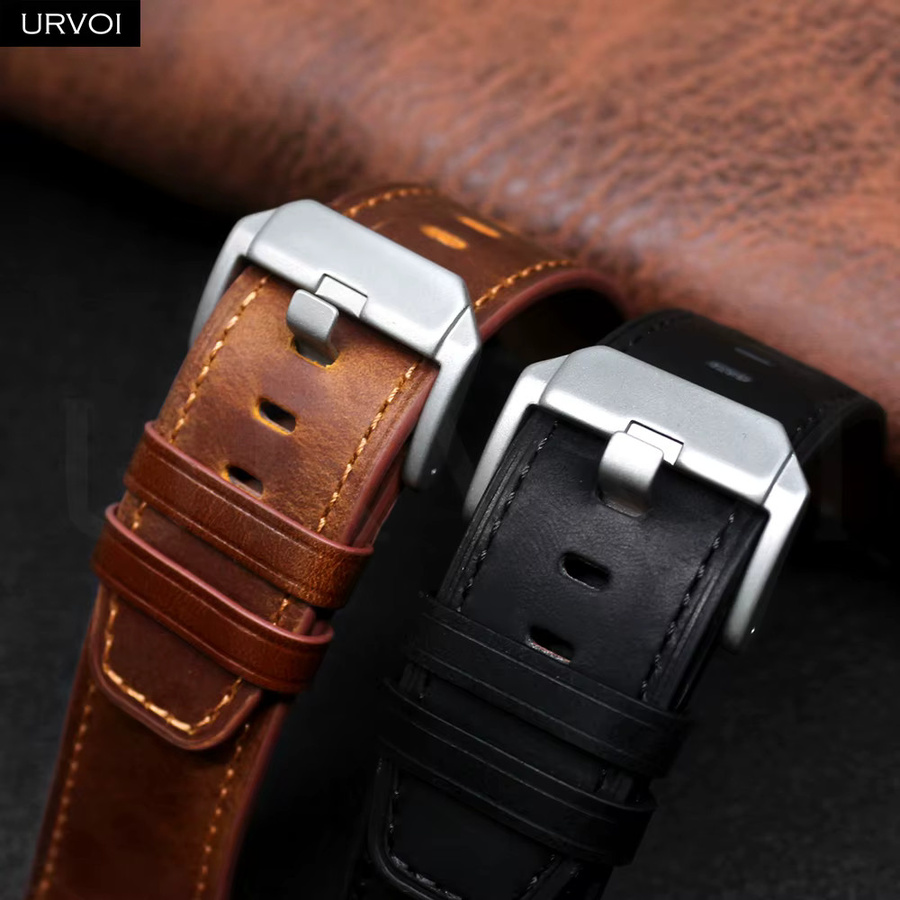URVOI Uhrenarmband Leder, Vintage, Unisex, 46 mm, 49 mm - Bild 2