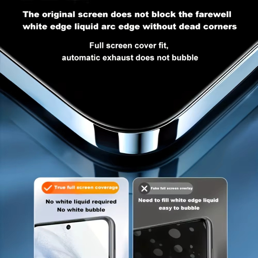 2 Stück Displayschutzfolien aus gehärtetem Glas für Huawei Pura 90 Pro Max und Pura 90 Pro mit automatischer Staubentfernung, transparent - Bild 3