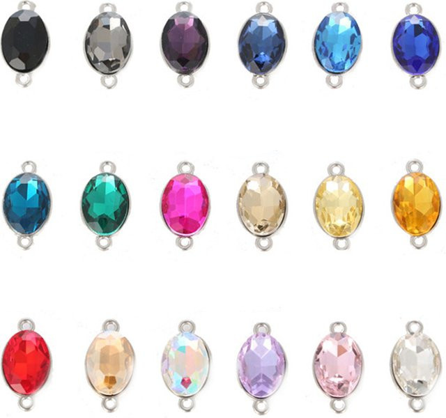SUMOORL Charms Verbinder Anhänger, Kristall, Gold, Silber, Unisex - Bild 1