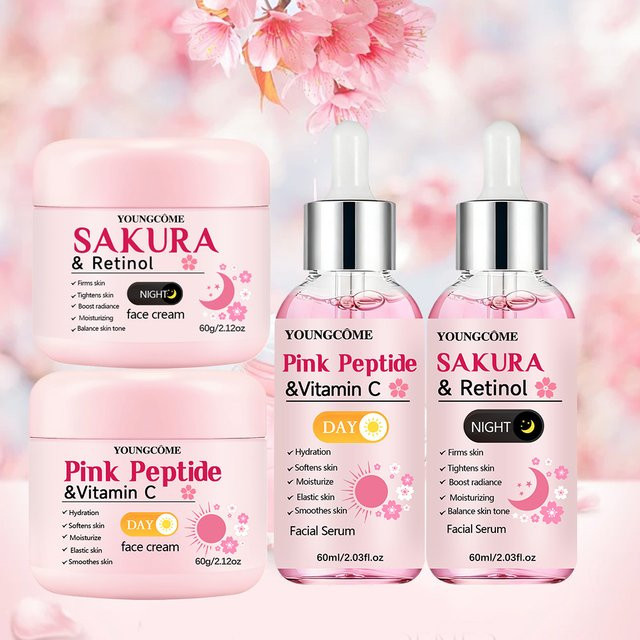 YOUNGCOME Tag- und Nacht-Hautpflegeset, Peptide, Vitamin C, Retinol - Bild 1