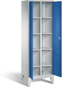 C+P Wäsche-Spind Classic in Enzianblau mit lichtgrauem Korpus, H 185,0 cm x B 61,0 cm x T 50,0 cm - Bild 1
