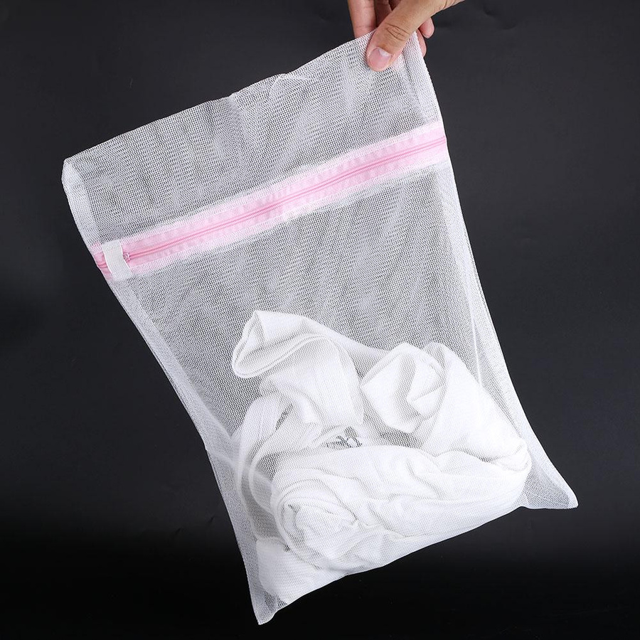 TOMTOP JMS Wäschewaschbeutel mit Reißverschluss für Kleidung und Unterwäsche, transparent, B/T: 50 x 60 cm und 30 x 40 cm - Bild 3