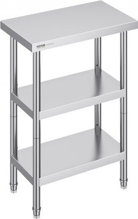 VEVOR Lebensmittel-Zubereitungstisch aus Edelstahl in Silber für Küche und Grill, B/T/H: 35,6 x 61,0 x 86,4 cm - Bild 1