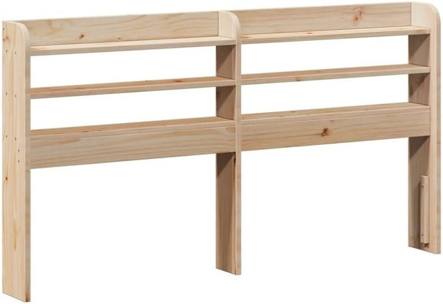 vidaXL Kopfteil mit integrierten Ablagen aus Massivholz Kiefer in Braun, Breite: 160 cm, Höhe: 82 cm, Tiefe: 16 cm - Bild 1