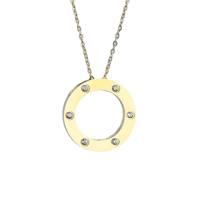 Abay Halskette Edelstahl, Zirkonia, Gold, Unisex - Bild 2
