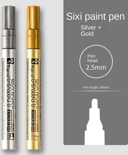 Bestbags Permanentstift Metallfarbe Wasserdichter Markierungsstift für Keramik und DIY Kunstprojekte in Gold, Silber, Weiß und Schwarz - Bild 1