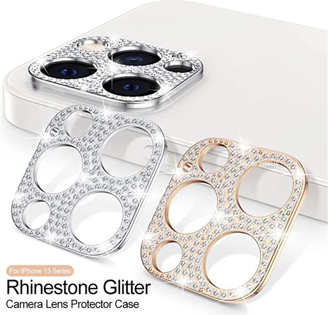 Caynes Diamant-Kamera-Glitzer-Objektivschutzfolie für iPhone in Silber - Bild 1