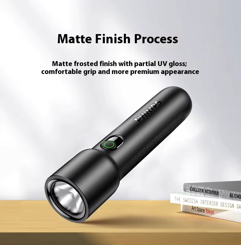 Philips LED Taschenlampe aus Aluminium, wiederaufladbare EDC-Taschenlampe in Schwarz - Bild 6