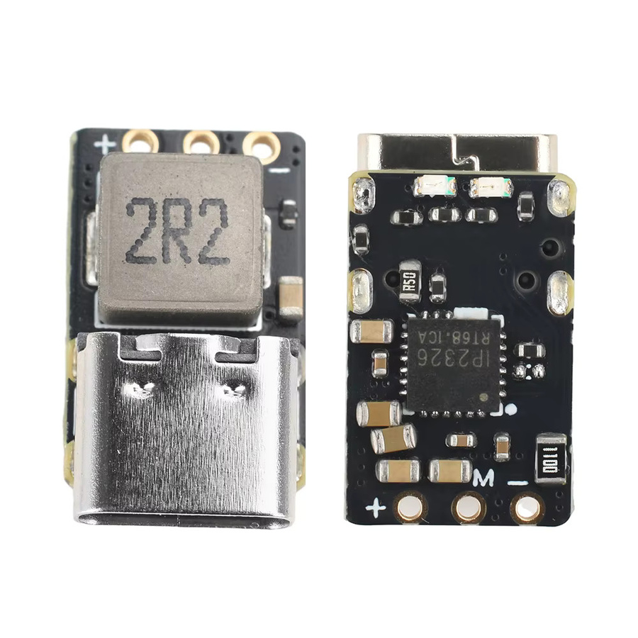 Aideepen Mini 18W Schnelllademodul 2S/3S DC 4,5-9,5V 3,7V TYPE-C Boost Step-Up-Strommodul mit Doppel-LED-Anzeige in Schwarz - Bild 2