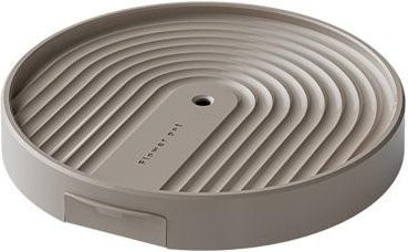 Hercules Rollender Pflanzenroller Runder Pflanzenteller mit Verstecktem Ablaufreservoir und Bremsrollen in Khaki/Beige für Innen- und Außenbereich - Bild 1