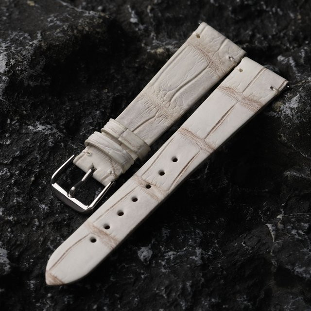 Raystray Uhrenarmband Krokodilleder, Grau, Unisex - Bild 1