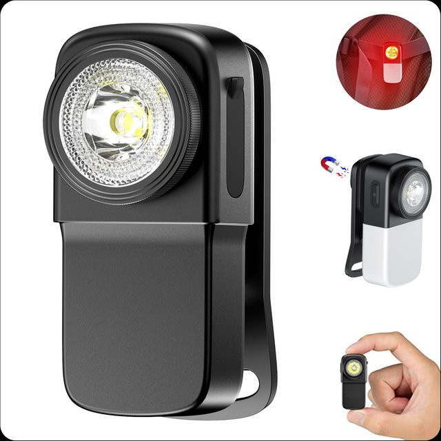 YEMAO Mini-Clip-Licht mit 400 Lumen, wiederaufladbare USB-C Taschenlampe aus Zinklegierung, wasserdicht und tragbar - Bild 1