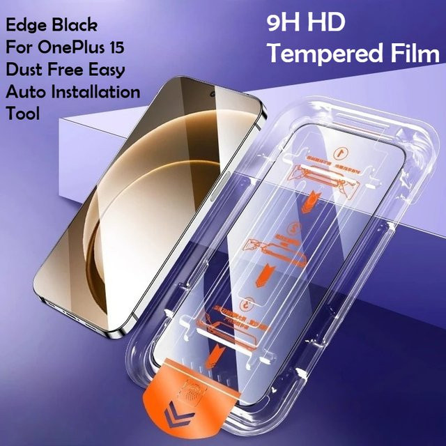 9D-Glas-Displayschutzfolie aus gehärtetem Glas für OnePlus 15 13 12 11 R T Nord 5 4 3 in Transparent mit Installationswerkzeug für staubfreie und vollständige Abdeckung - Bild 1