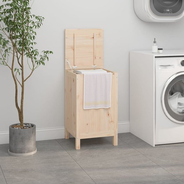Vidaxl Wäschetruhe aus Massivholz Kiefer in Beige, B/T/H: 44 x 44 x 76 cm - Bild 1
