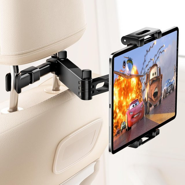 DUTRIEUX Auto-Tablet-Halterung für Kopfstützen in Schwarz, kompatibel mit Handys und Tablets von 4,7 bis 12,9 Zoll wie iPad Air und Mini - Bild 1