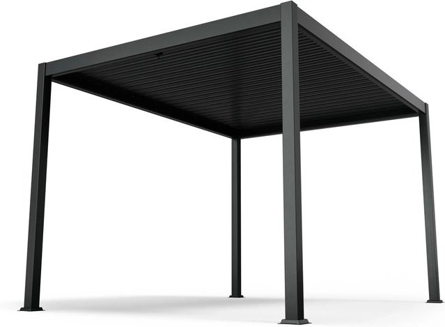 Blumfeldt LuminaHaven Pavillon mit verzinktem Lamellen-Stahldach in Schwarz, B/T: 400 x 300 cm - Bild 1