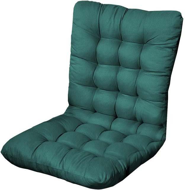 Hochlehner-Stuhlkissen aus weichem Polyester in Dunkelgrün mit Bronze-Akzenten - Bild 1