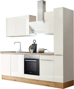 Respekta Küchenzeile Marleen in Weiß Hochglanz mit modernem Design, B/H/T: 250 x 211 x 60 cm - Bild 3