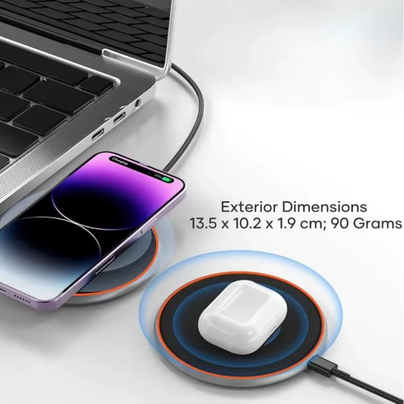 VIKEFON Kabelloses Induktions-Schnellladepad für iPhone und Samsung, Schwarz - Bild 4