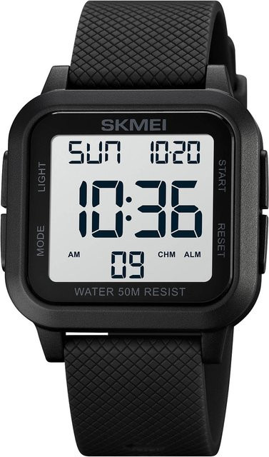SKMEI Digitaluhr, Quarz, Kunststoff, beige, Herren - Bild 1