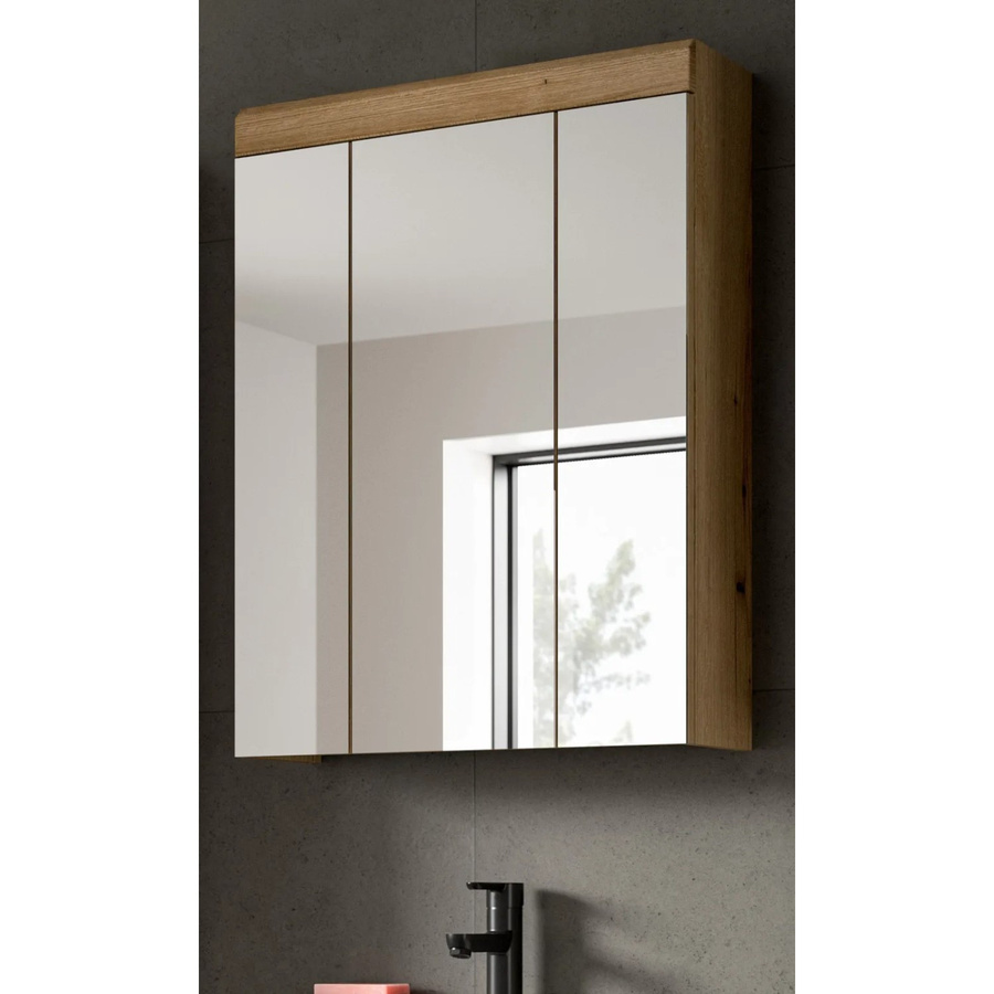 Inn.Furn Badezimmer Spiegelschrank Shawn in Eiche Braun, B: 60 cm, H: 79 cm, T: 18 cm - Bild 2