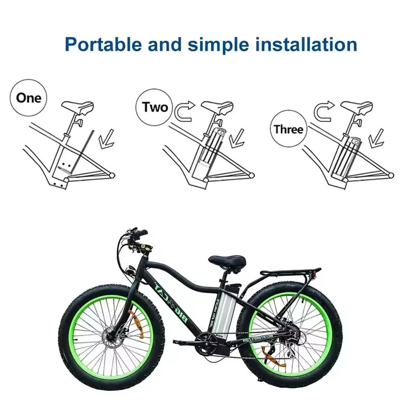 Bafang Fahrrad-Akku für Falträder mit integriertem BMS und 2A-Ladegerät, kompatibel mit Silverfish 250W-1000W Motorkits, Farben: Silber und Schwarz - Bild 4
