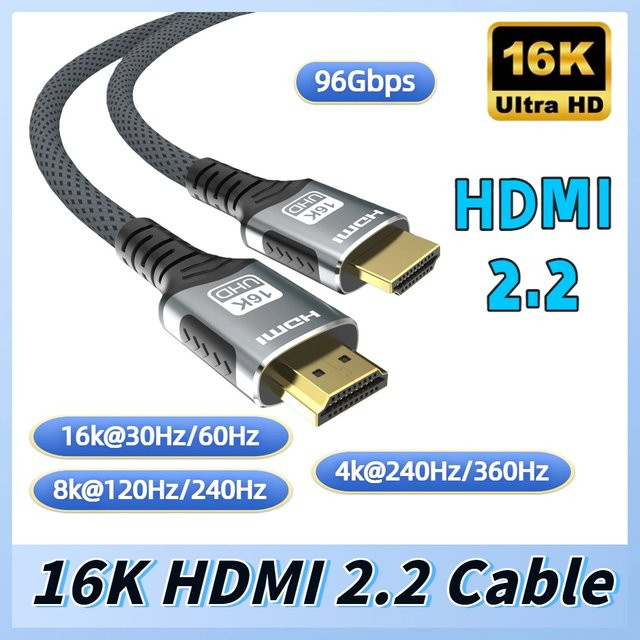 FDBOY HDMI 2.2 Kabel mit 96Gbps für 16K@60Hz, 8K@120Hz und 4K@240Hz, unterstützt HDR10+, VRR und ARC für Laptop, Xbox, PS5 und Switch - Bild 1