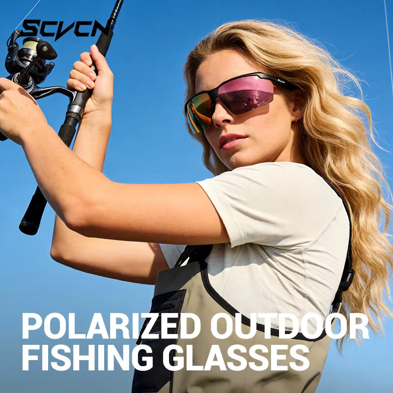 SCVCN Sportsonnenbrille, Herren, Vollrand, Schwarz, Kunststoff, polarisiert - Bild 2