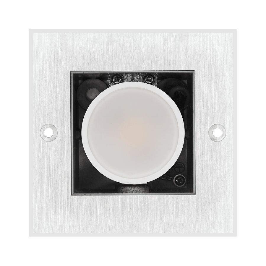 Luxvenum Bodeneinbauleuchte Area eckig aus Edelstahl in Silber mit Milchglas, 7W LED, IP67, dimm2warm, schwenkbar - Bild 1