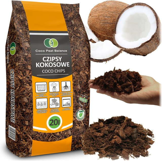 Biovita Kokosnuss-Chips als spezielles Substrat für Pflanzen und Blumen, 20 l - Bild 1