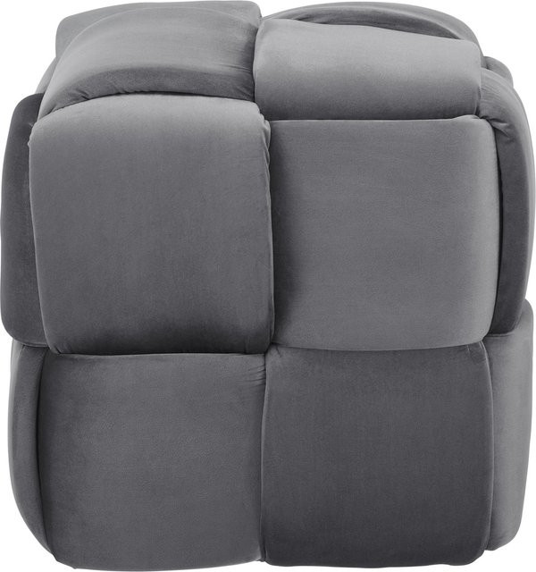 Bessagi Home Hocker Ella in Grau aus Samt - Bild 1