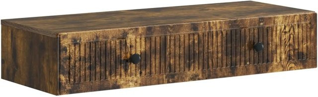 vidaXL Wandmontierter Beistelltisch aus Holzwerkstoff in Geräuchert Eiche, Braun, B/T/H: 34,5 x 34,5 x 17,0 cm - Bild 1