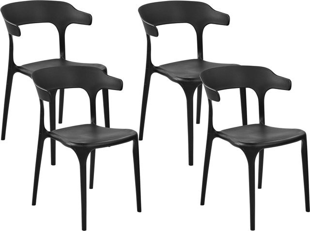 Beliani Esszimmerstuhl modern in Schwarz mit mattem Kunststoffdesign, B/T/H: 49 x 40 x 76 cm - Bild 1